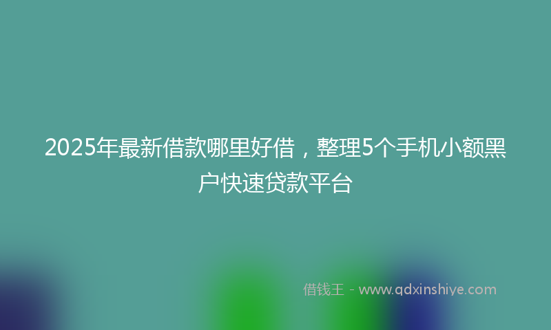 2025年最新借款哪里好借，整理5个手机小额黑户快速贷款平台