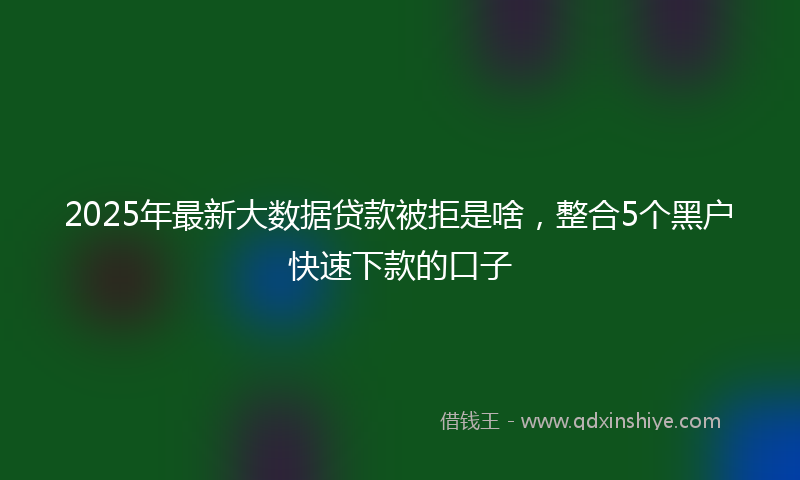 2025年最新大数据贷款被拒是啥，整合5个黑户快速下款的口子