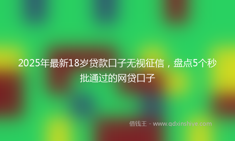 2025年最新18岁贷款口子无视征信，盘点5个秒批通过的网贷口子