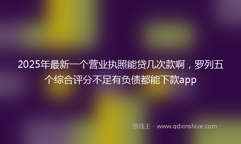 2025年最新一个营业执照能贷几次款啊，罗列五个综合评分不足有负债都能下款app