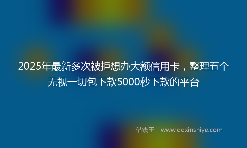 2025年最新多次被拒想办大额信用卡，整理五个无视一切包下款5000秒下款的平台