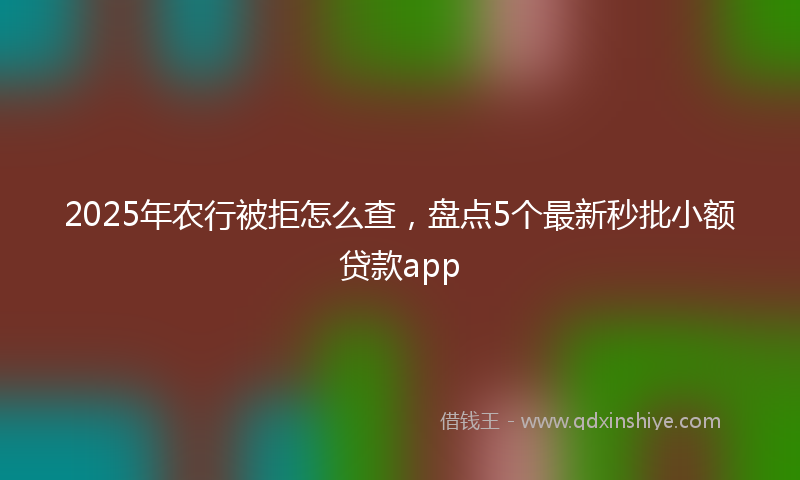 2025年农行被拒怎么查，盘点5个最新秒批小额贷款app