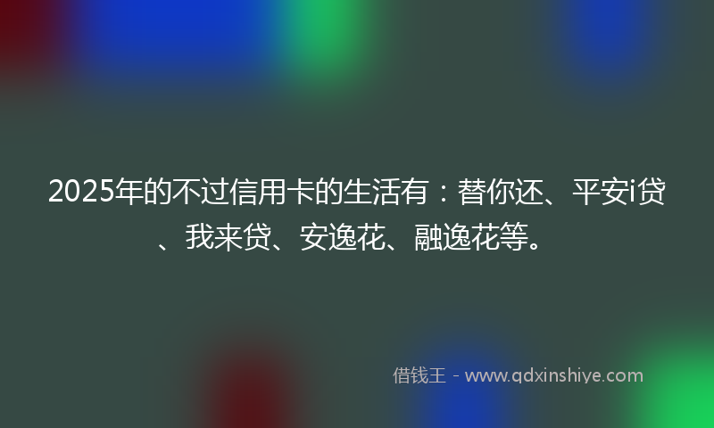 2025年的不过信用卡的生活有：替你还、平安i贷、我来贷、安逸花、融逸花等。