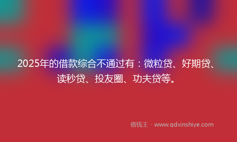 2025年的借款综合不通过有：微粒贷、好期贷、读秒贷、投友圈、功夫贷等。