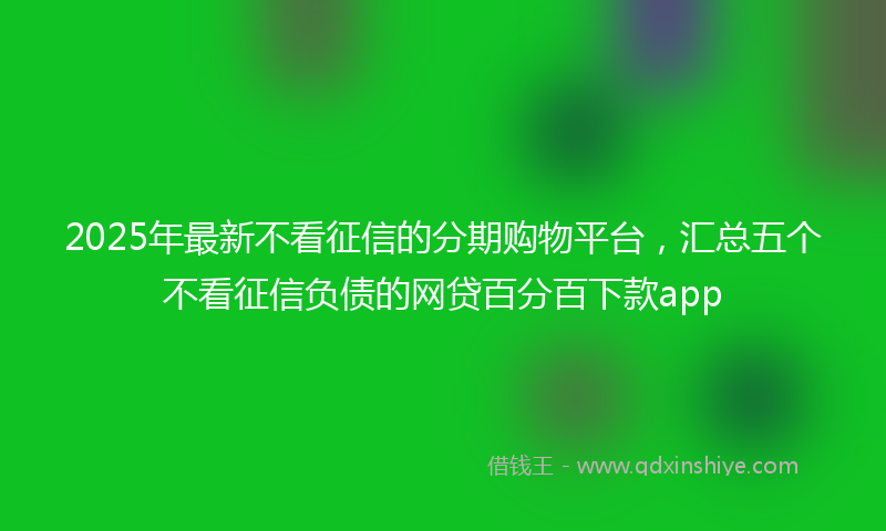 2025年最新不看征信的分期购物平台，汇总五个不看征信负债的网贷百分百下款app