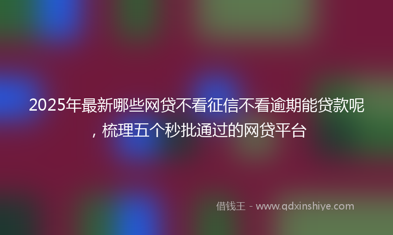 2025年最新哪些网贷不看征信不看逾期能贷款呢，梳理五个秒批通过的网贷平台
