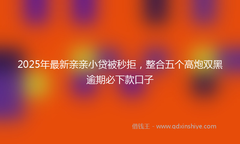 2025年最新亲亲小贷被秒拒，整合五个高炮双黑逾期必下款口子
