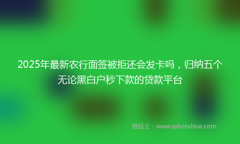 2025年最新农行面签被拒还会发卡吗，归纳五个无论黑白户秒下款的贷款平台