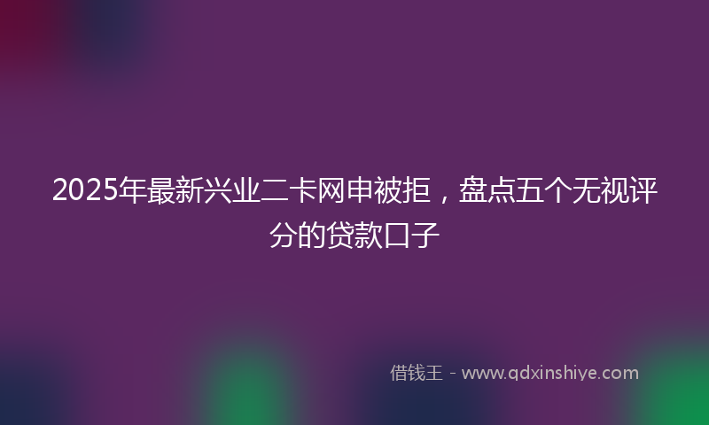 2025年最新兴业二卡网申被拒，盘点五个无视评分的贷款口子
