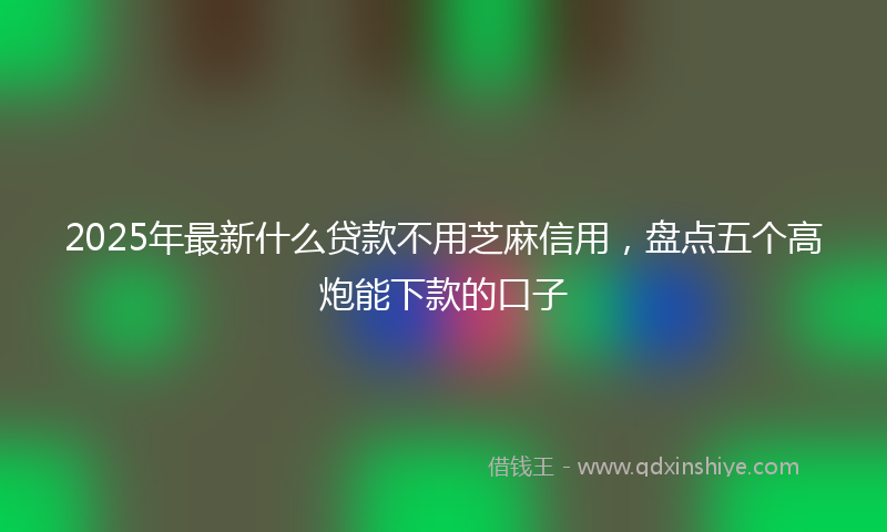 2025年最新什么贷款不用芝麻信用，盘点五个高炮能下款的口子