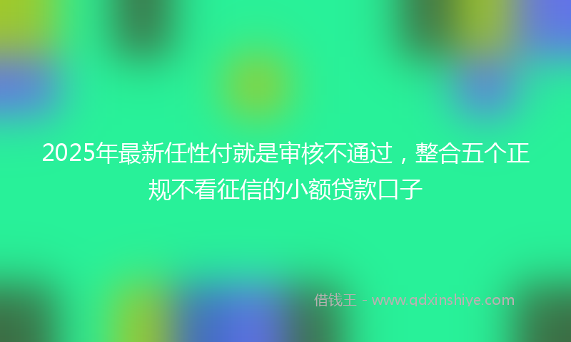 2025年最新任性付就是审核不通过，整合五个正规不看征信的小额贷款口子