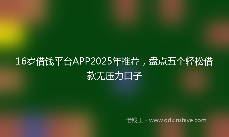 16岁借钱平台APP2025年推荐，盘点五个轻松借款无压力口子