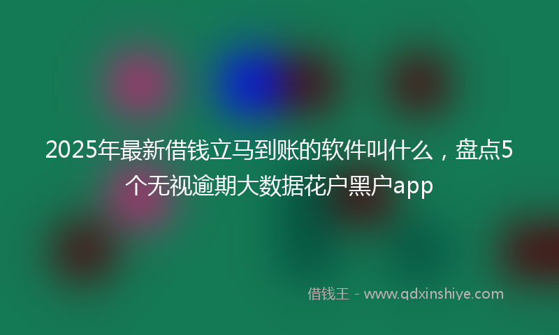 2025年最新借钱立马到账的软件叫什么，盘点5个无视逾期大数据花户黑户app