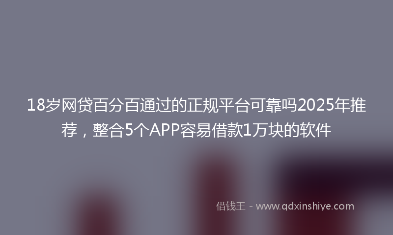 18岁网贷百分百通过的正规平台可靠吗2025年推荐，整合5个APP容易借款1万块的软件