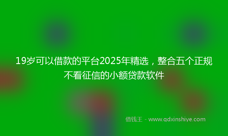 19岁可以借款的平台2025年精选，整合五个正规不看征信的小额贷款软件