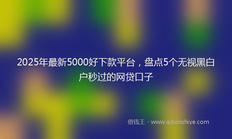 2025年最新5000好下款平台，盘点5个无视黑白户秒过的网贷口子