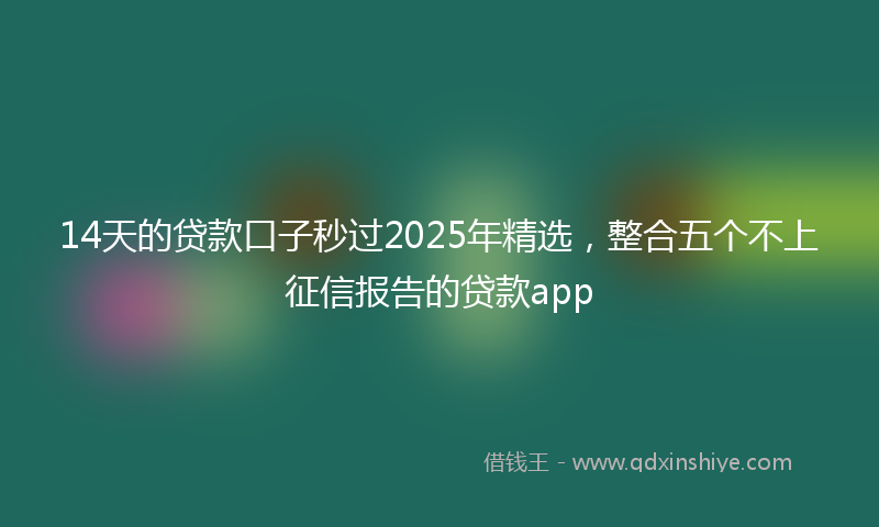 14天的贷款口子秒过2025年精选，整合五个不上征信报告的贷款app