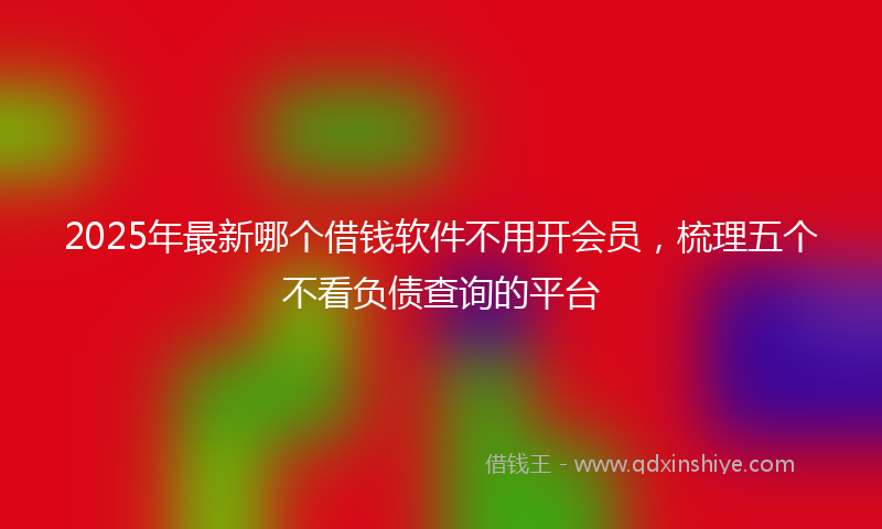 2025年最新哪个借钱软件不用开会员，梳理五个不看负债查询的平台