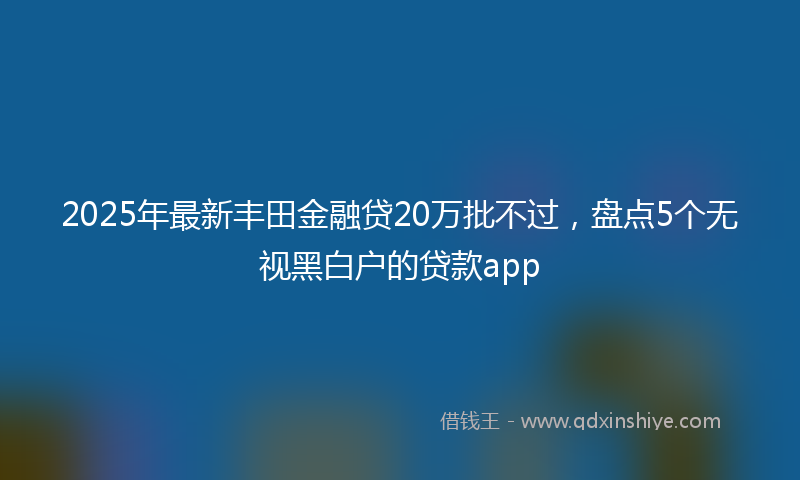 2025年最新丰田金融贷20万批不过，盘点5个无视黑白户的贷款app