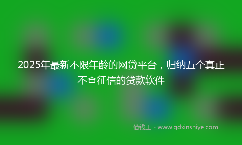 2025年最新不限年龄的网贷平台，归纳五个真正不查征信的贷款软件