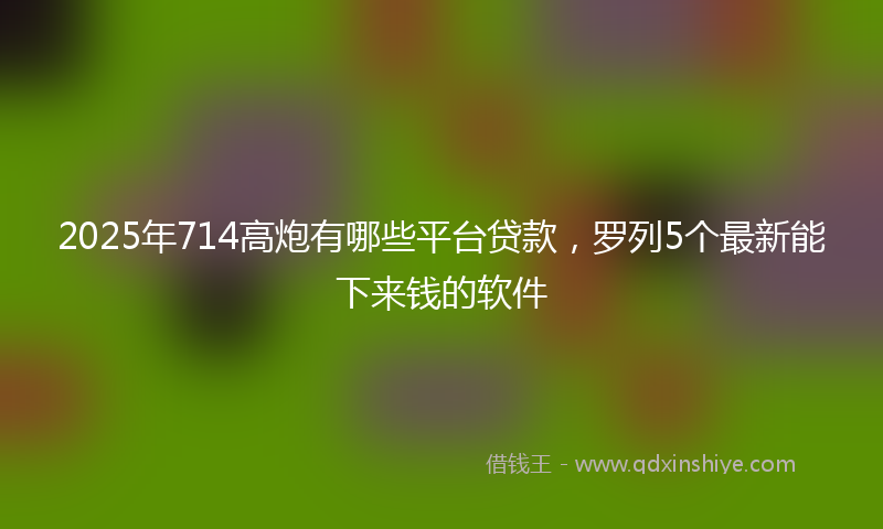 2025年714高炮有哪些平台贷款，罗列5个最新能下来钱的软件