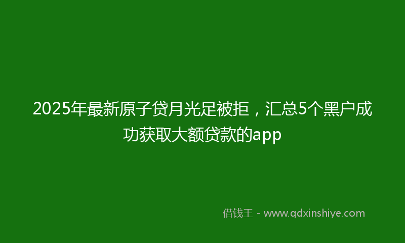 2025年最新原子贷月光足被拒，汇总5个黑户成功获取大额贷款的app