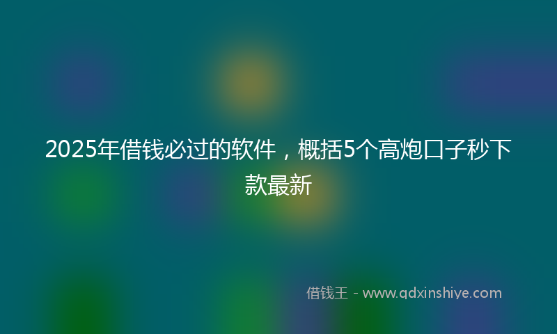 2025年借钱必过的软件，概括5个高炮口子秒下款最新