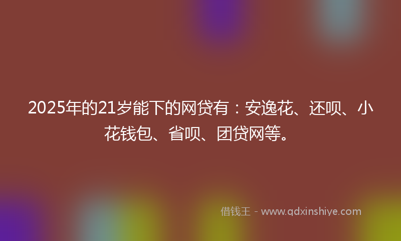 2025年的21岁能下的网贷有：安逸花、还呗、小花钱包、省呗、团贷网等。