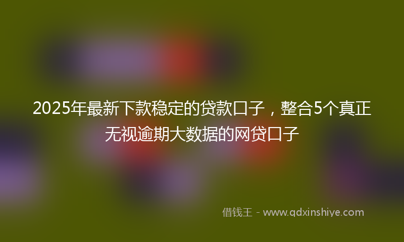2025年最新下款稳定的贷款口子，整合5个真正无视逾期大数据的网贷口子