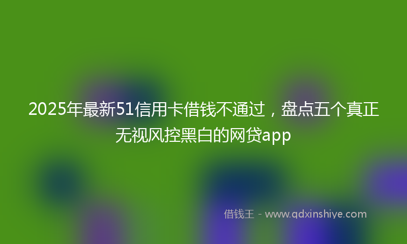 2025年最新51信用卡借钱不通过，盘点五个真正无视风控黑白的网贷app