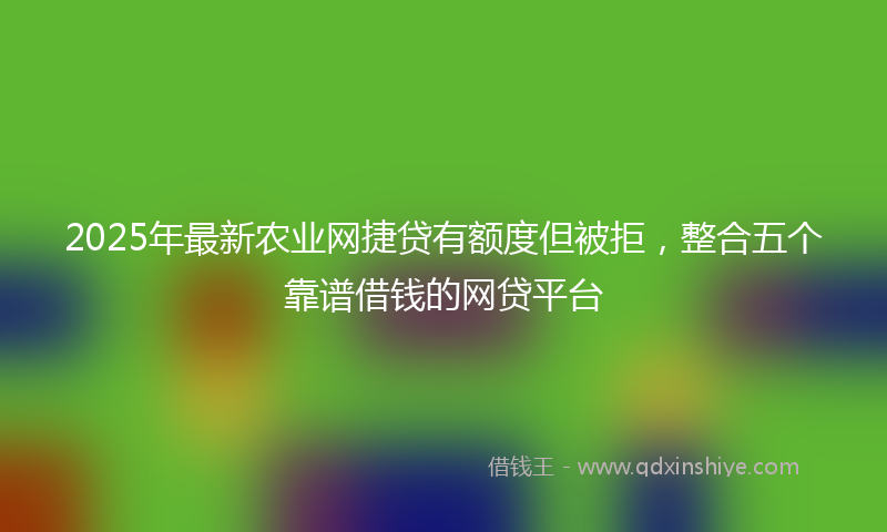 2025年最新农业网捷贷有额度但被拒，整合五个靠谱借钱的网贷平台