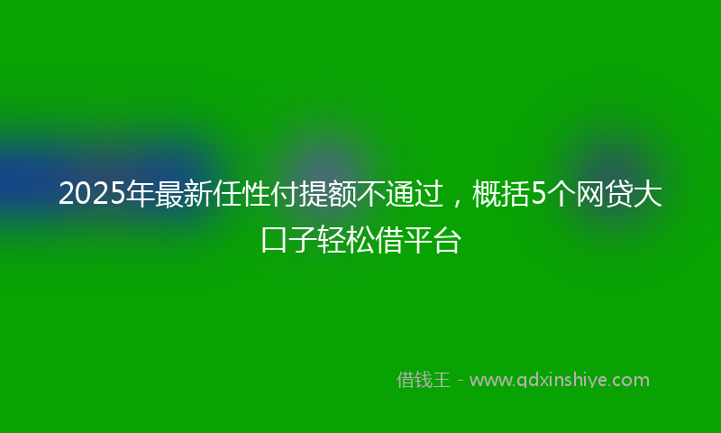2025年最新任性付提额不通过，概括5个网贷大口子轻松借平台