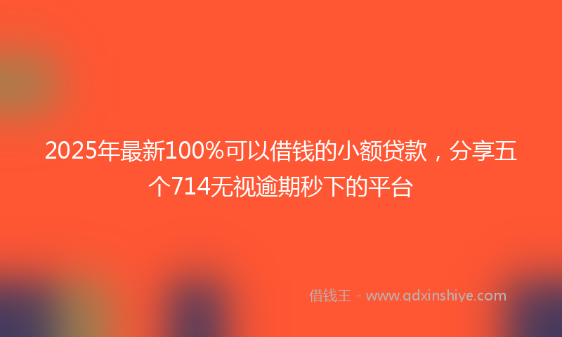 2025年最新100%可以借钱的小额贷款，分享五个714无视逾期秒下的平台
