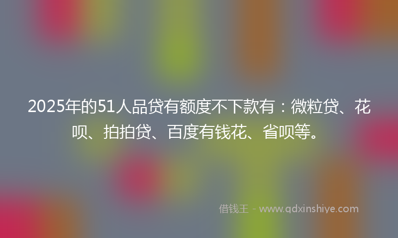 2025年的51人品贷有额度不下款有：微粒贷、花呗、拍拍贷、百度有钱花、省呗等。
