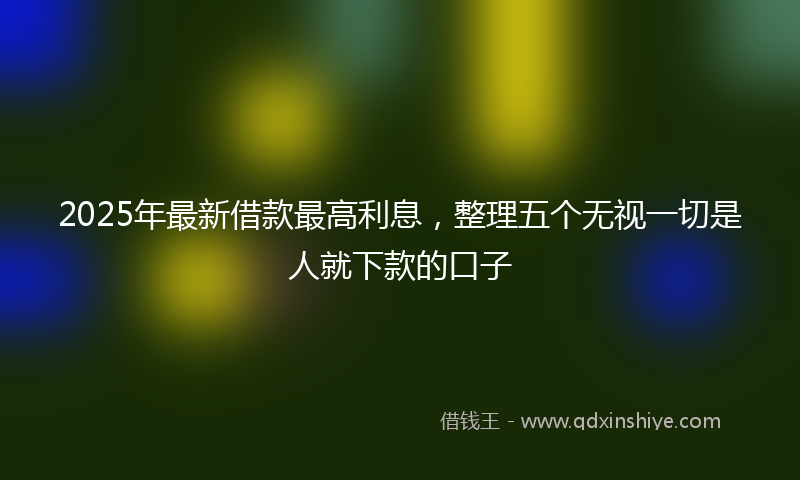 2025年最新借款最高利息，整理五个无视一切是人就下款的口子