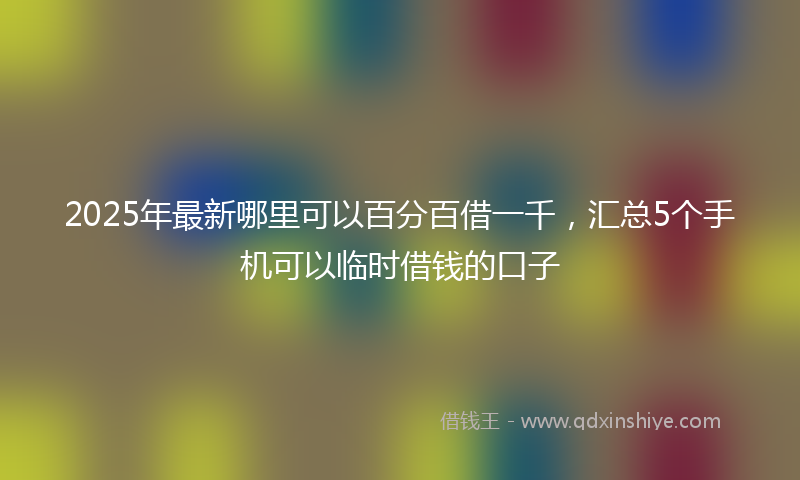 2025年最新哪里可以百分百借一千，汇总5个手机可以临时借钱的口子