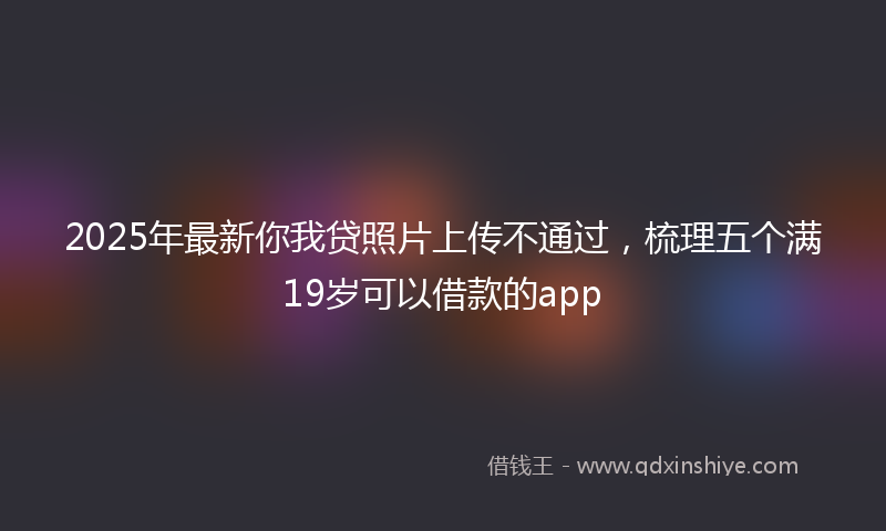 2025年最新你我贷照片上传不通过，梳理五个满19岁可以借款的app