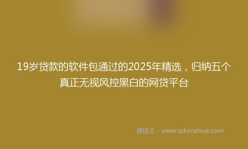 19岁贷款的软件包通过的2025年精选，归纳五个真正无视风控黑白的网贷平台