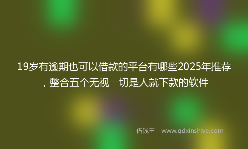19岁有逾期也可以借款的平台有哪些2025年推荐，整合五个无视一切是人就下款的软件