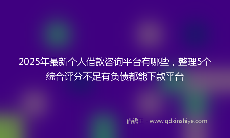 2025年最新个人借款咨询平台有哪些，整理5个综合评分不足有负债都能下款平台