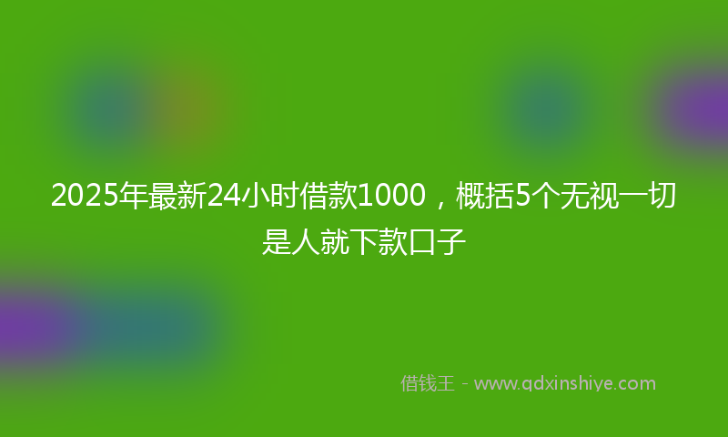 2025年最新24小时借款1000，概括5个无视一切是人就下款口子
