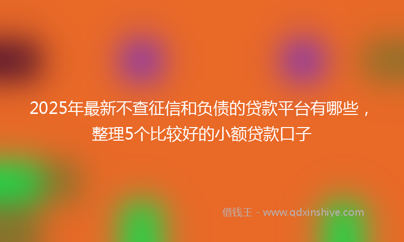 2025年最新不查征信和负债的贷款平台有哪些，整理5个比较好的小额贷款口子