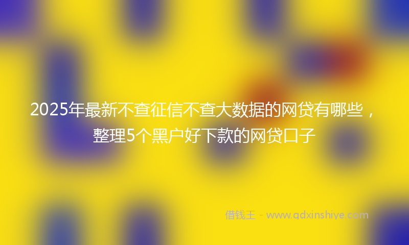 2025年最新不查征信不查大数据的网贷有哪些，整理5个黑户好下款的网贷口子