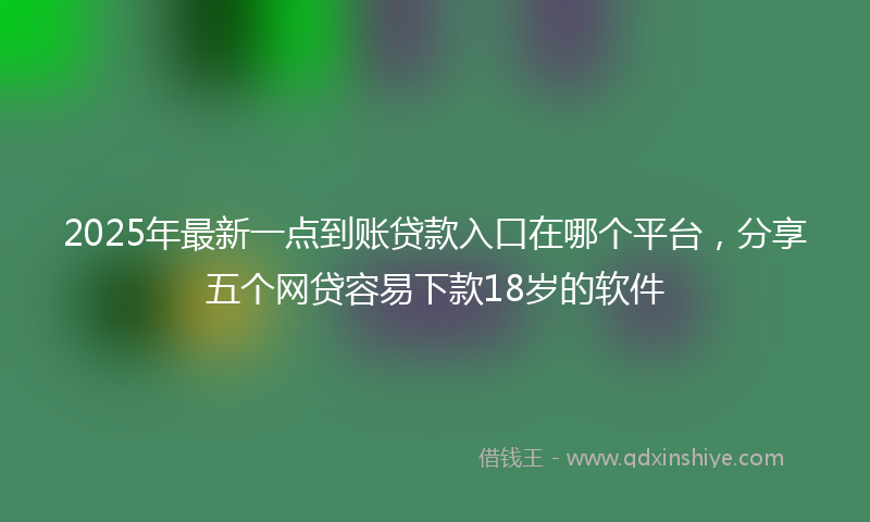2025年最新一点到账贷款入口在哪个平台，分享五个网贷容易下款18岁的软件