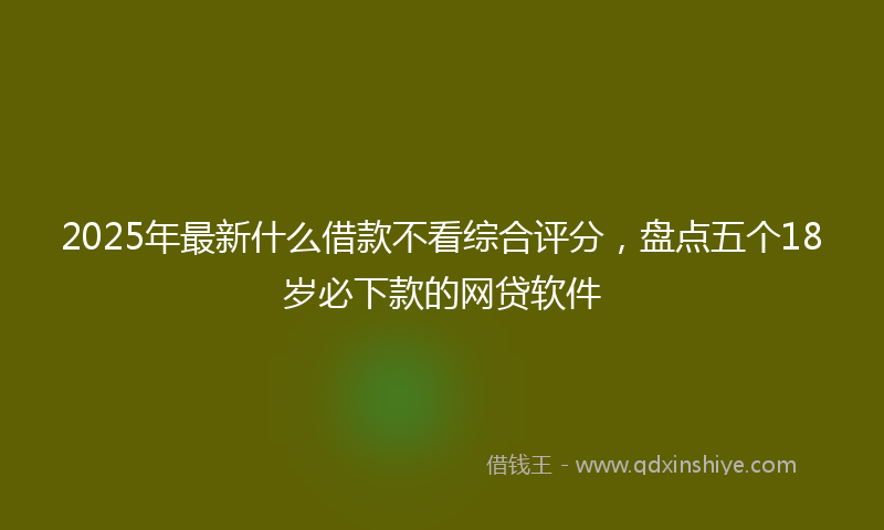 2025年最新什么借款不看综合评分，盘点五个18岁必下款的网贷软件