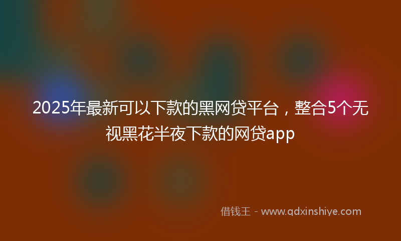 2025年最新可以下款的黑网贷平台，整合5个无视黑花半夜下款的网贷app