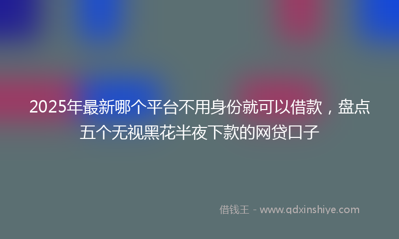 2025年最新哪个平台不用身份就可以借款，盘点五个无视黑花半夜下款的网贷口子
