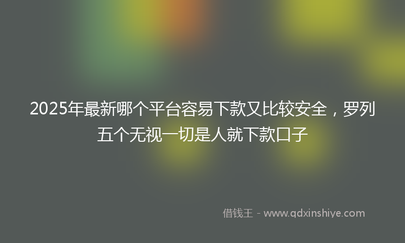2025年最新哪个平台容易下款又比较安全，罗列五个无视一切是人就下款口子