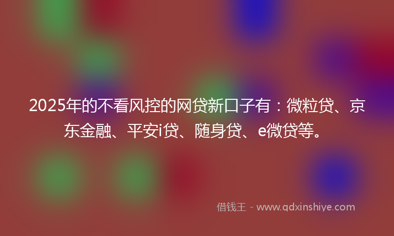2025年的不看风控的网贷新口子有：微粒贷、京东金融、平安i贷、随身贷、e微贷等。