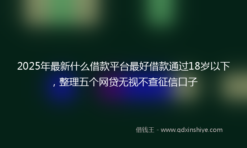 2025年最新什么借款平台最好借款通过18岁以下，整理五个网贷无视不查征信口子